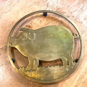 Brass Pig Trivet